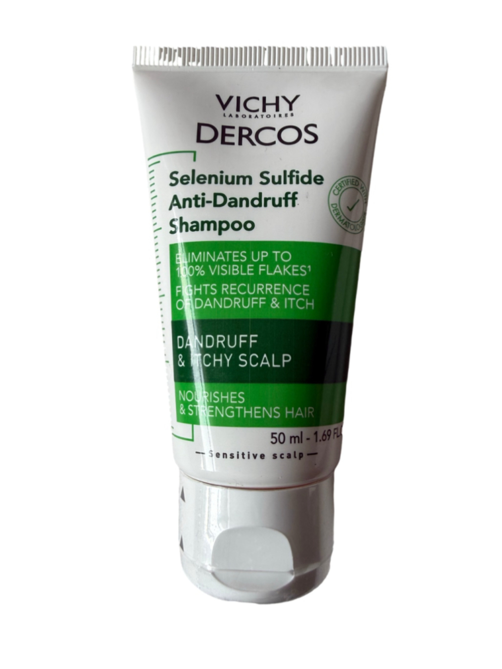 NWT Vichy Dercos Selenium Sulfide Anti-Dandruff Shampoo Itchy Scalp Travel 1.69f